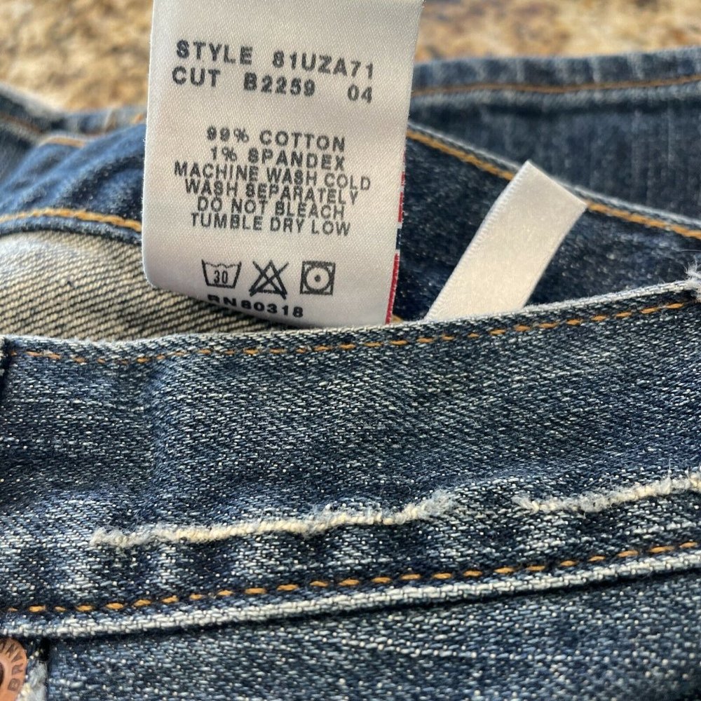 Lucky Brand Dungarees "Dream Jean” Womens Size 4/27 Long Made Is USA Dark Wash - Picture 12 of 12
